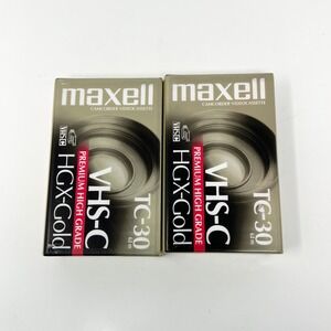 2 Pack Maxell VHS-C TC-30 HGX-Gold Premium High Grade Camcorder Videocassettes